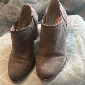 Toms Gray Ankle Booties with Slip-On Design